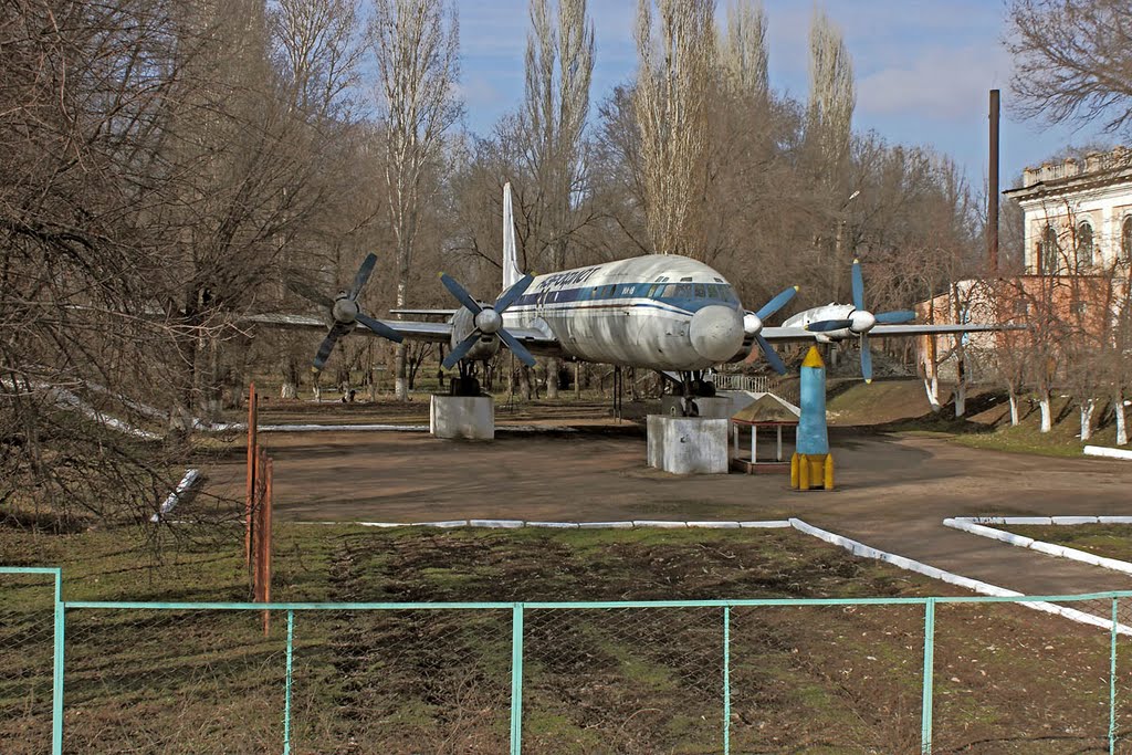Monument of the Ilyushin-18V plane
