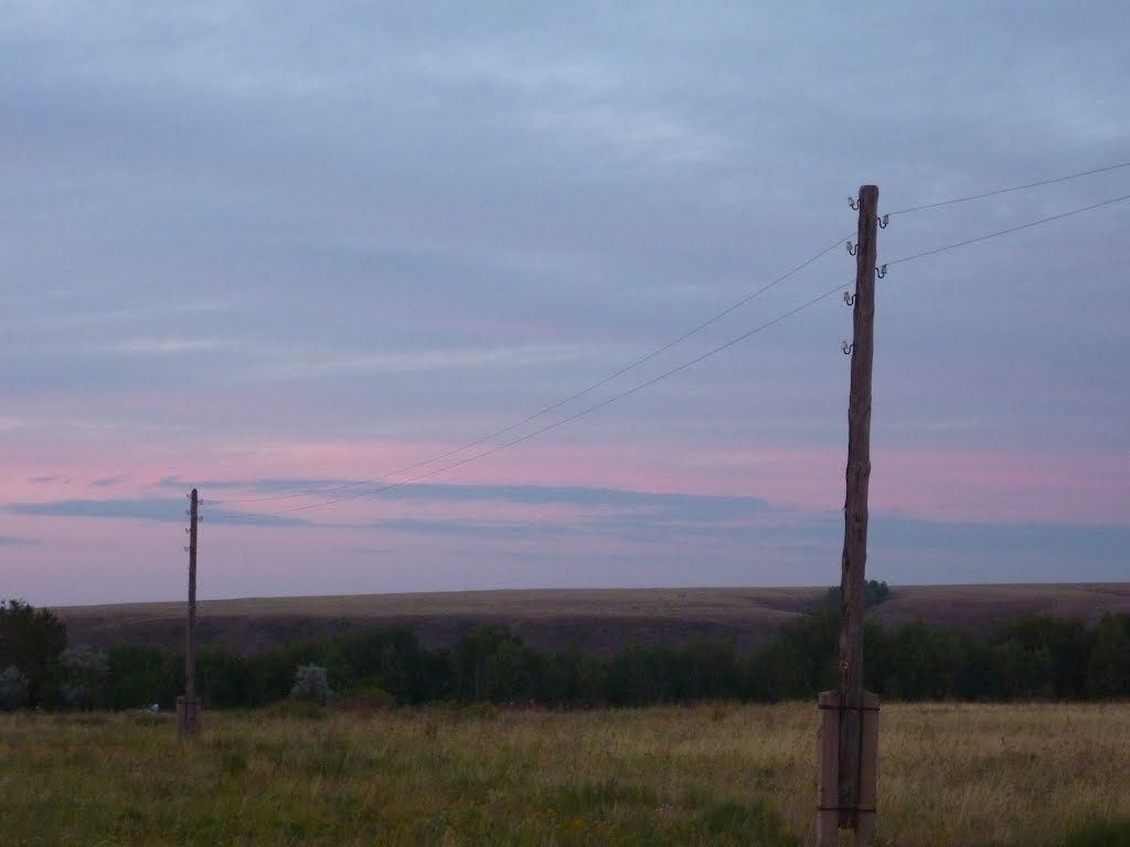 закат даже столбы не испортят