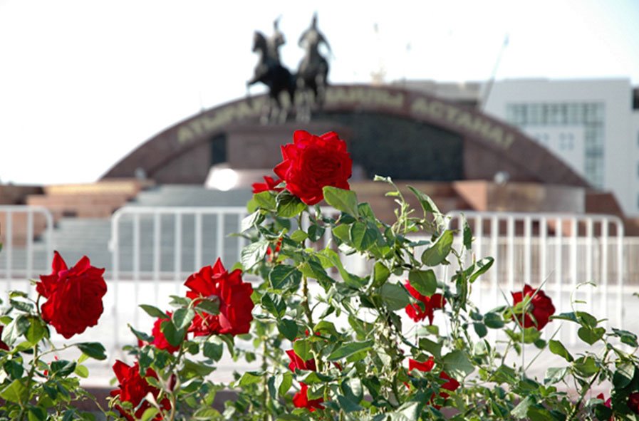 Flowers on the Mahambet Square
