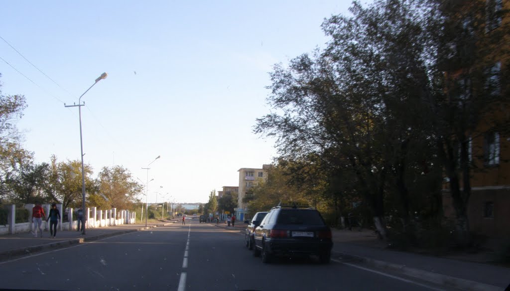 Улица спускается к озеру/The street goes down to lake