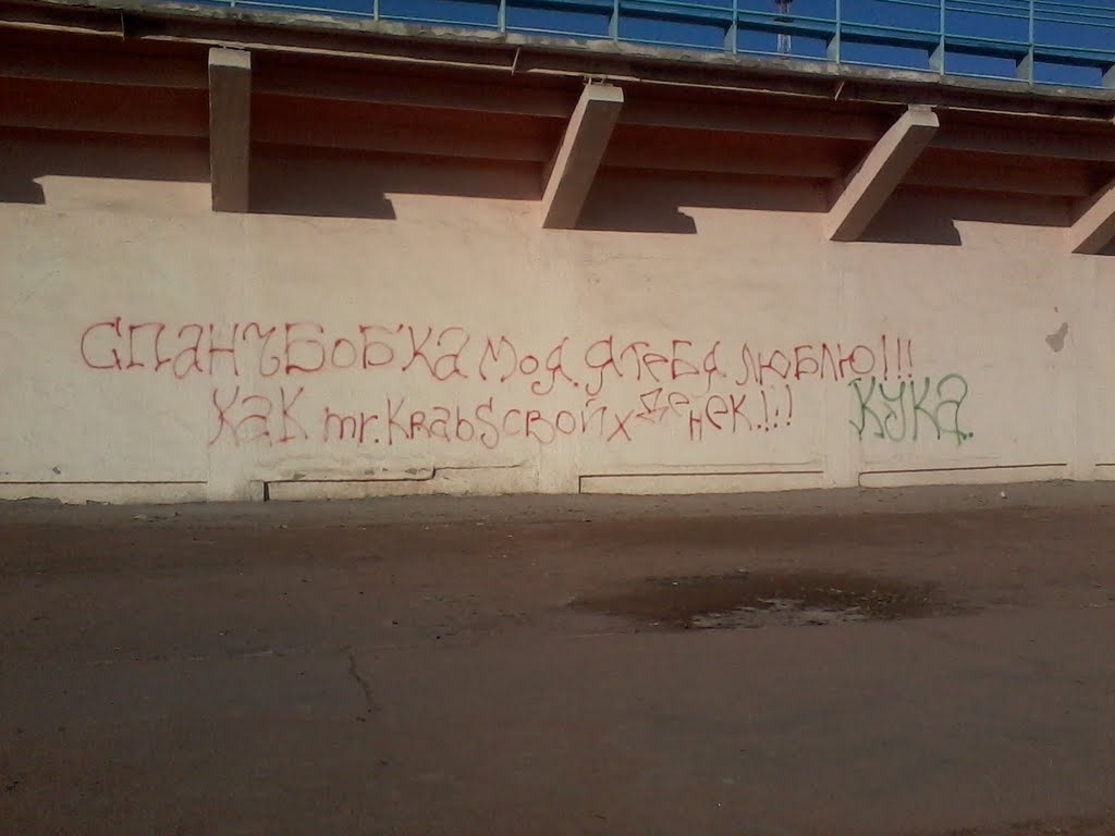Признание в любви на стене стадиона