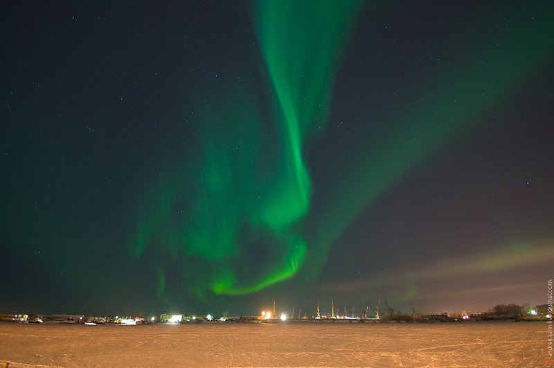 Aurora borealis in Arkhangelsk