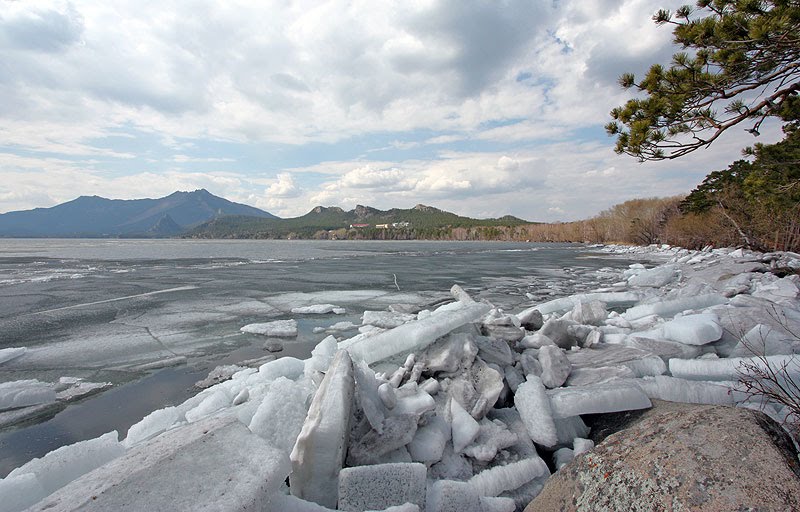 Borovoe lake. Ice. (Burabay, Kazakhstan)