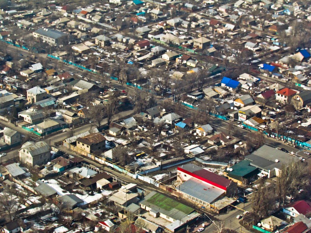 Almaty, Turksib district, photo from an airplane / г. Алматы, Турксибский район, фото с самолёта