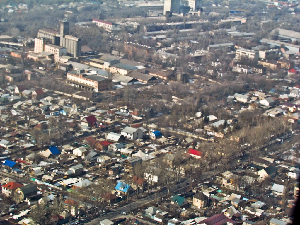 Almaty, Turksib district, street Goethe and Street. Ordzhonikidze, photo from the plane / г. Алматы, Турксибский район, улица Гёте и ул. Орджаникидзе, фото с самолёта