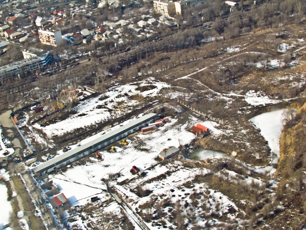 Almaty, Turksib district, st. Mailin, photo from the plane / г. Алматы, Турксибский район, ул. Майлина, фото с самолёта