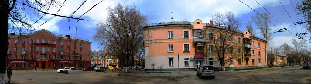 Перекресток улиц Комсомольская и Дзержинского. Рубцовск.