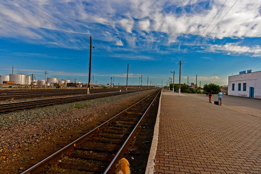 Looking north Zhangiztobe Train Station, East Kazakhstan