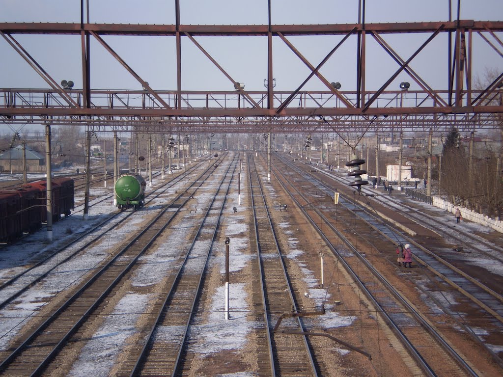 Вид с моста на железную дорогу (View of the railway from the bridge)