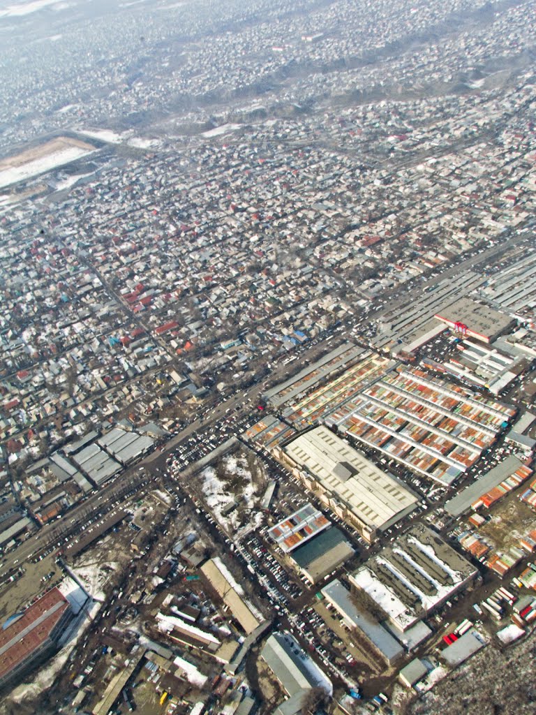 Almaty, st. Rozybakiev, flea markets, md. Dawn of the East, the view from an airplane / г. Алматы, ул. Розыбакиева, Барахолка, мкр. Зоря Востока, вид с самолёта