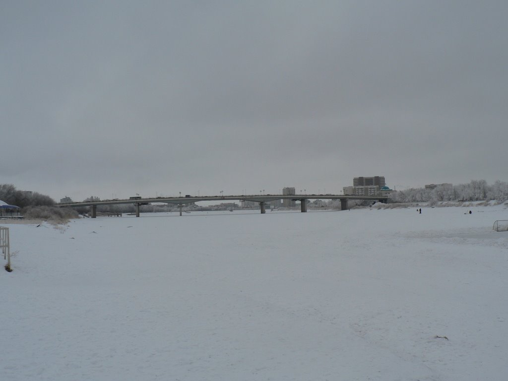 Winter view for bridge between Asia nad Europe