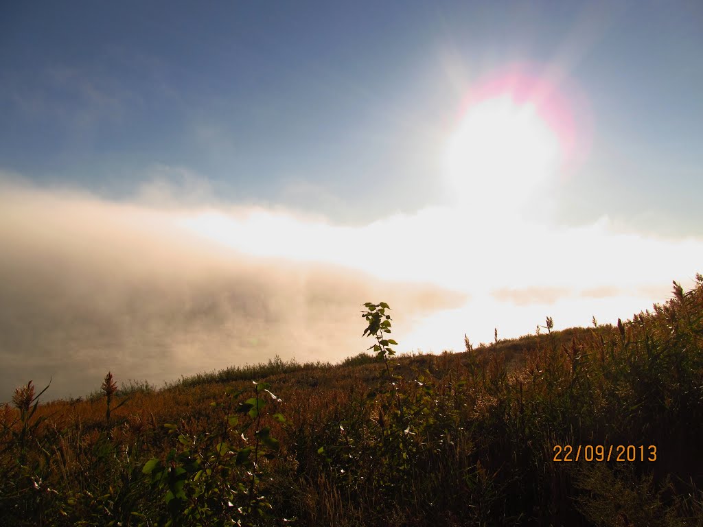 Morning fog, Irtysh river
