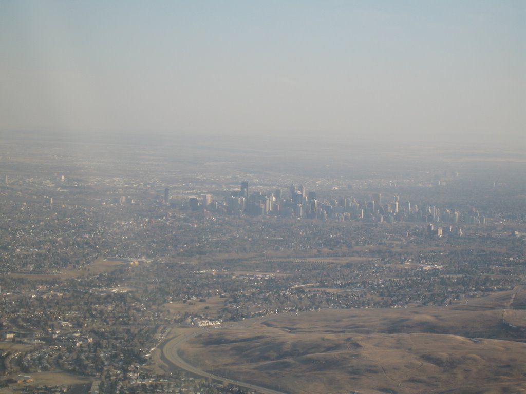 Aerial of downtown Calgary