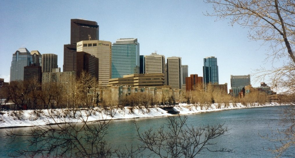 Bow river & Calgary Downtown