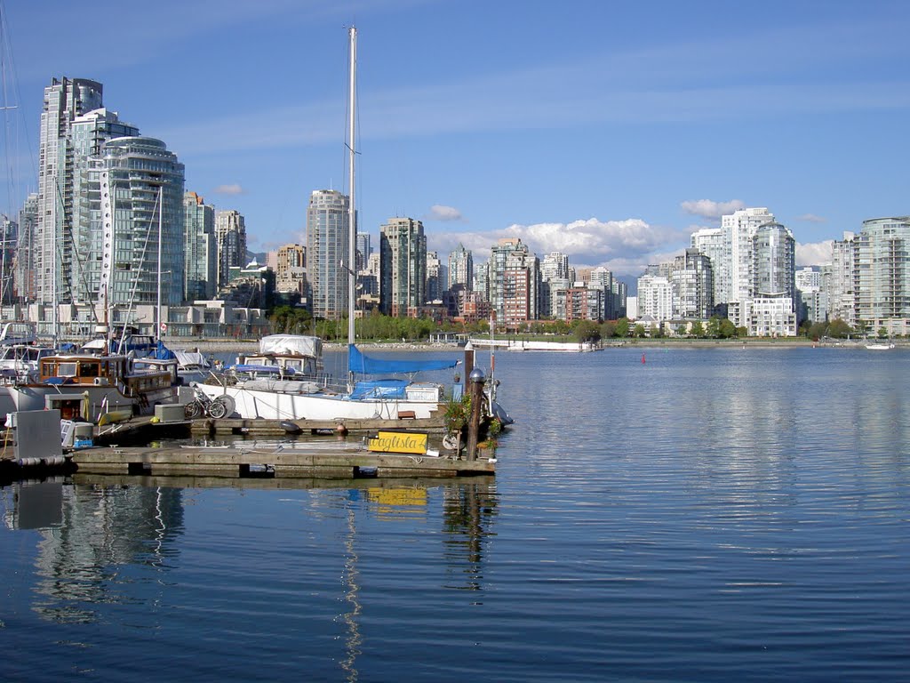 View of Yaletown from Spruce Harbour Marina - False Creek - Vancouver BC, Canada