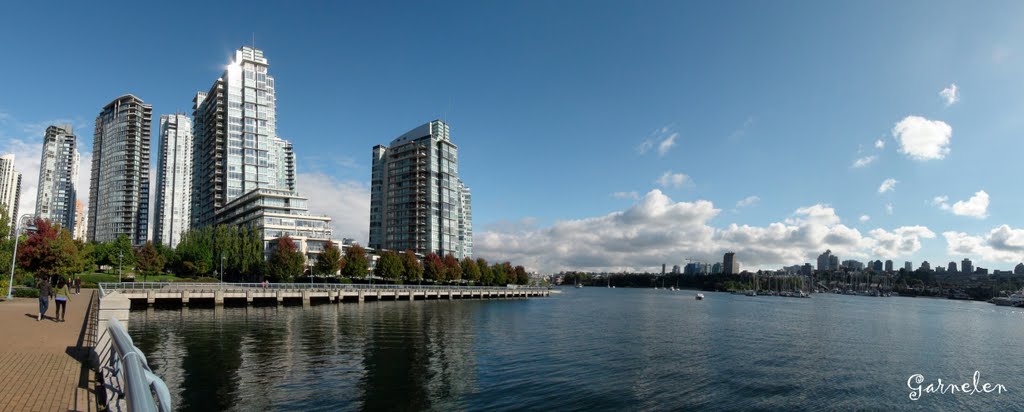 Sidewalk by the shore on David Lam Park