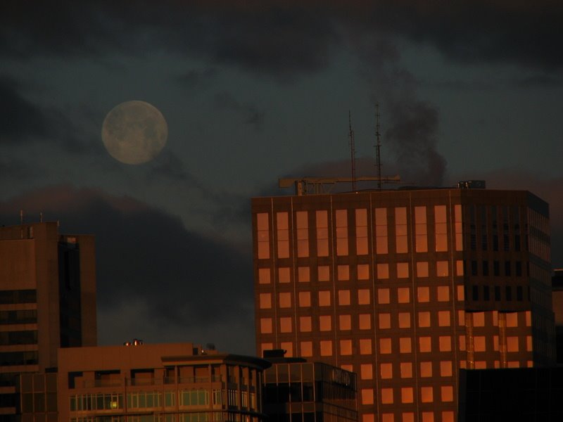 moon and black clouds in Vancouver
