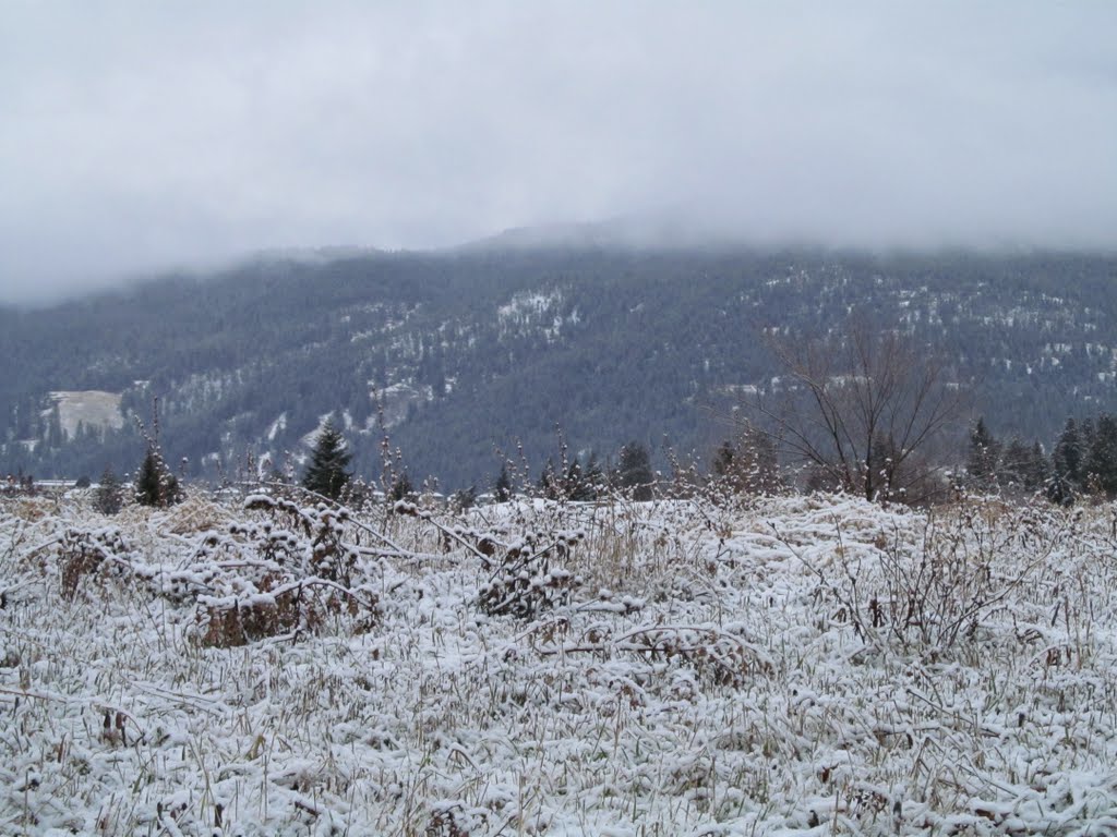 Moody Mountains And Snowy Valley Meadows In Vernon BC Dec 11