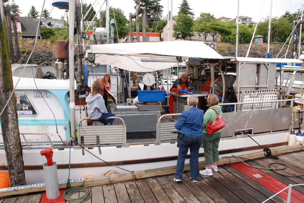 Selling Salmon at the Dock in Campbell River British Columbia