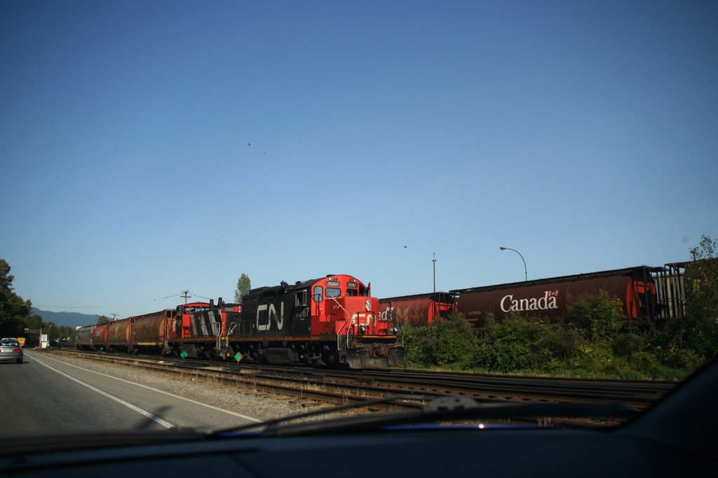 Grain to the elevators, via CN rail on the North Shore