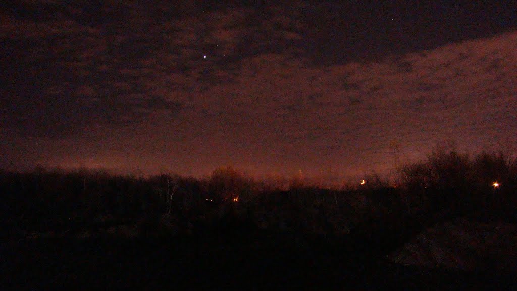 Jupiter et  la lune  sur lhorizon