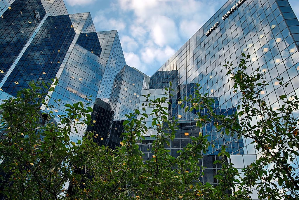 Montreal.  Downtown.      Crystallized Skyscrapers ...