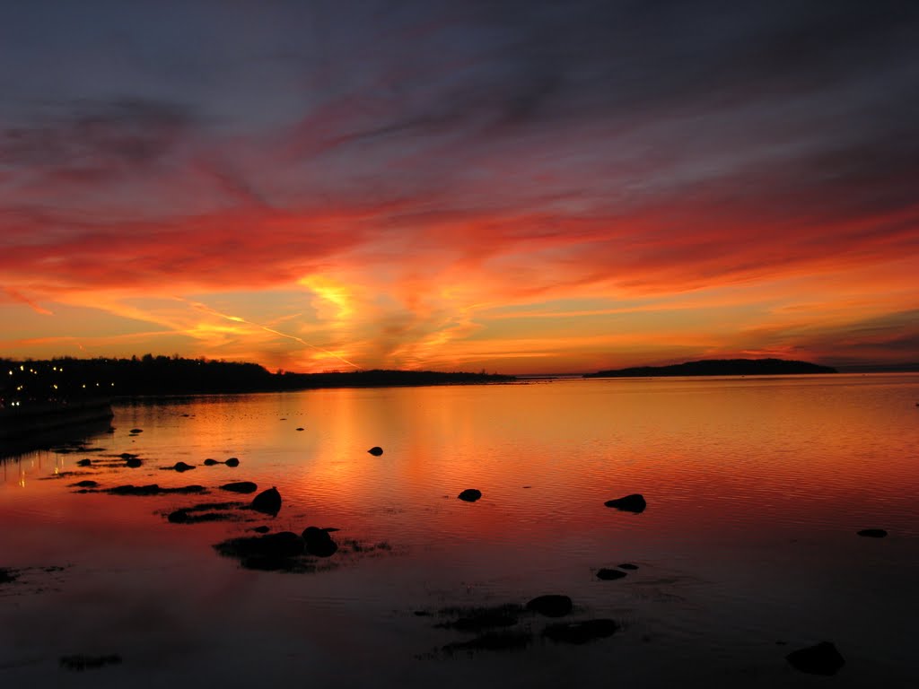 Coucher de soleil sur promenade de la mer - 7