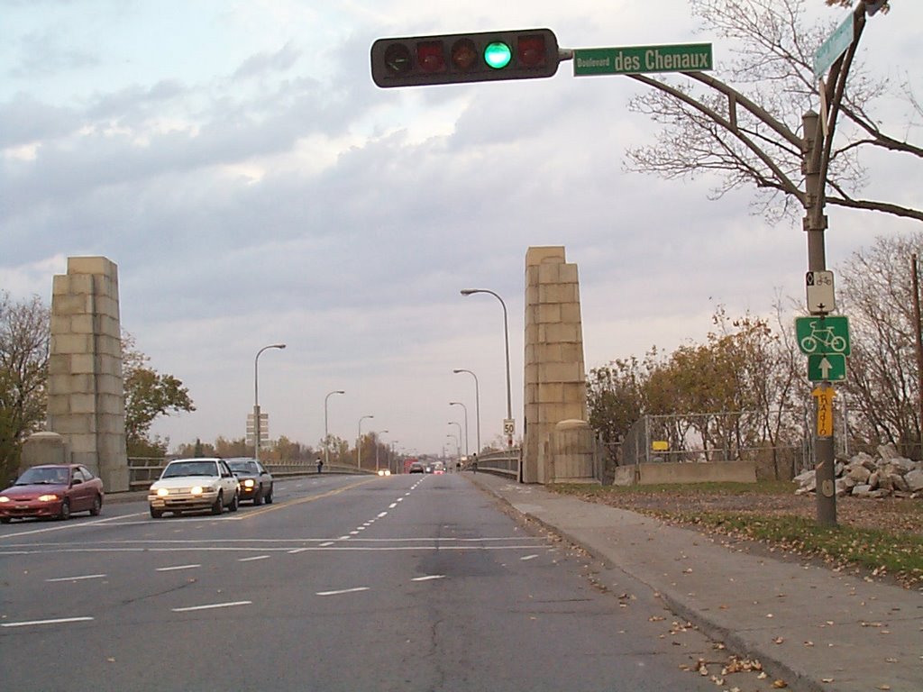 Lentrée du pont Duplessis, Trois-Rivières, 1988