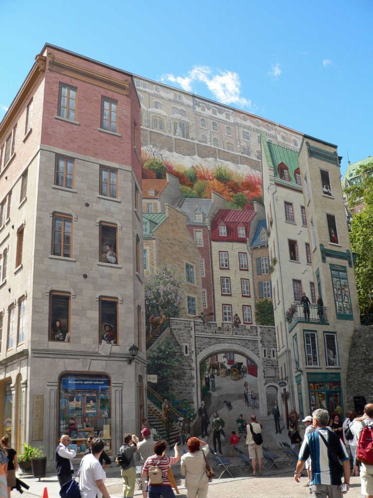Canada, un Trompe-loeil sur immeuble dans la ville du Québec