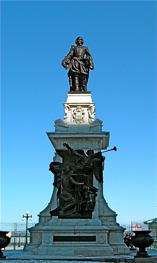 Statue de Samuel de Champlain, hiver 2009