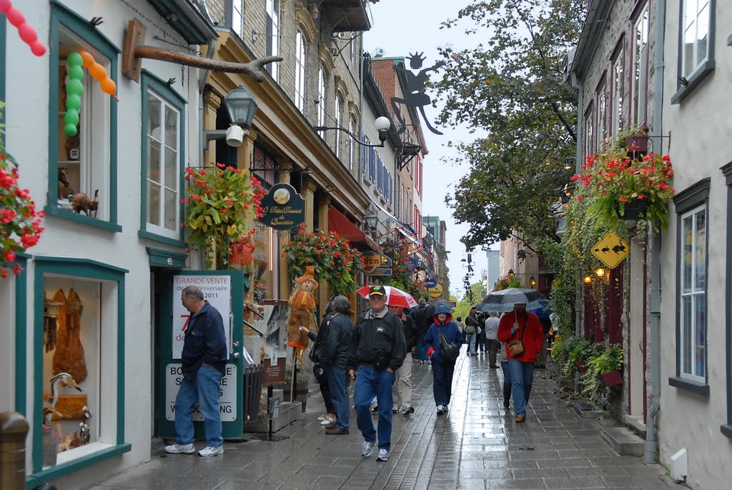 Rainy day in Quebec City...   Petit  Champlain.