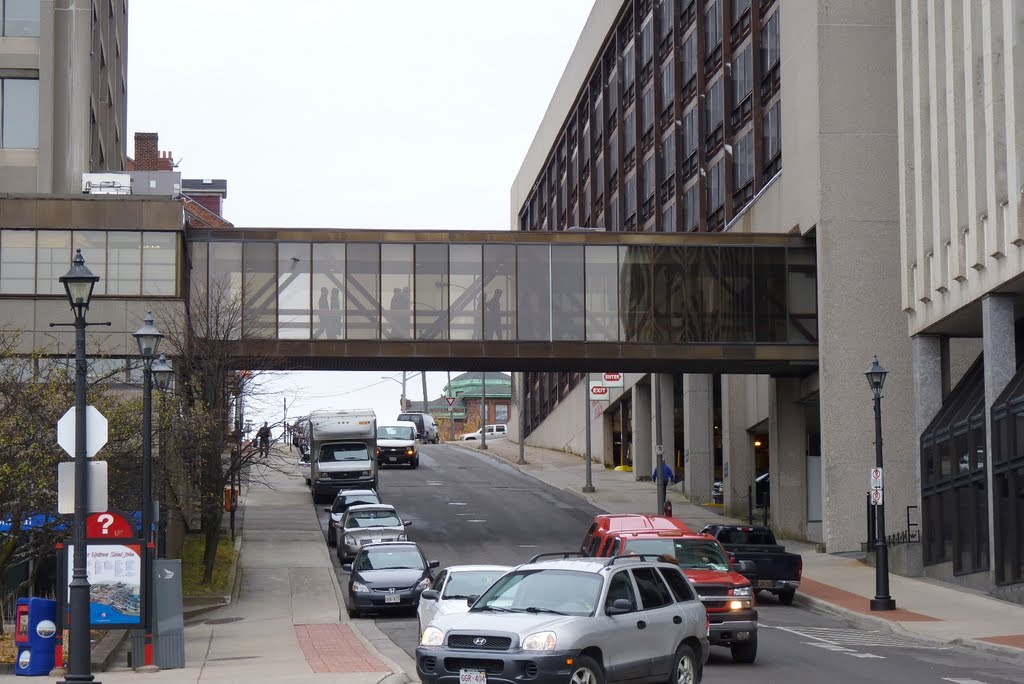 Enclosed Elevated Walkway Connects Downtown