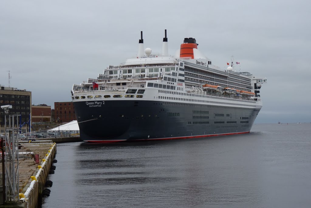 Queen Mary 2 Cruise Ship in Saint John Harbour, NB, Canada