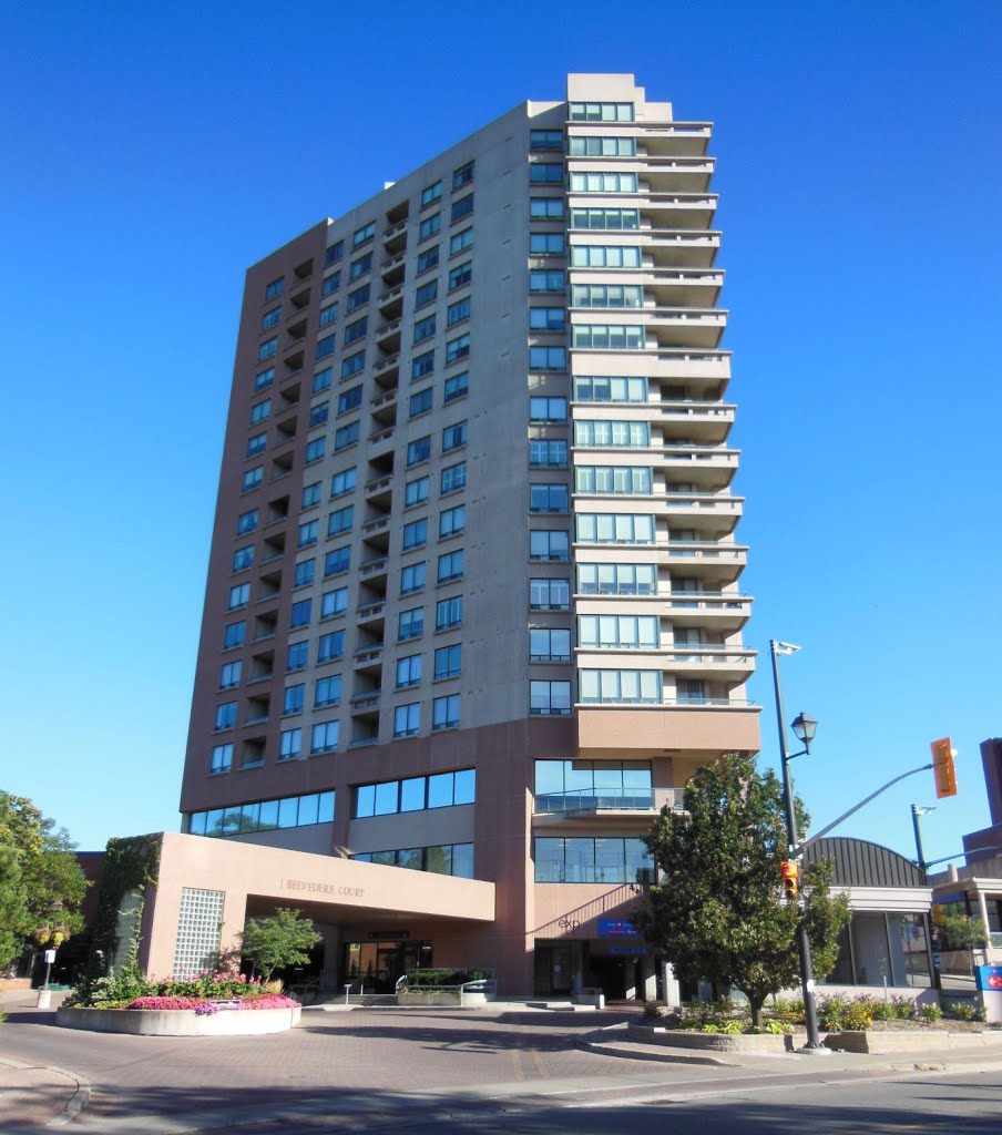 Large residential bldg overlooking the rail line (Brampton, ON)