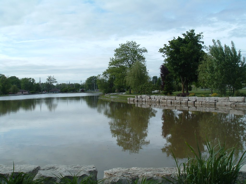 Pond in Southside Park, Woodstock, Ontario, Canada