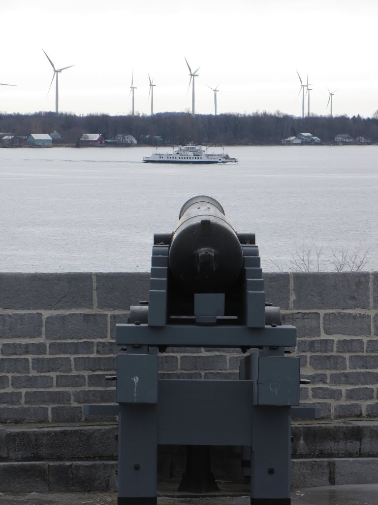 Kingston harbour and ferry seen from Fort Henry