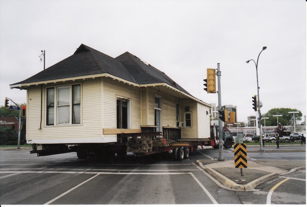 Moving Burlington Train Station at Corner of Brant St. & Fairview St. in 2005