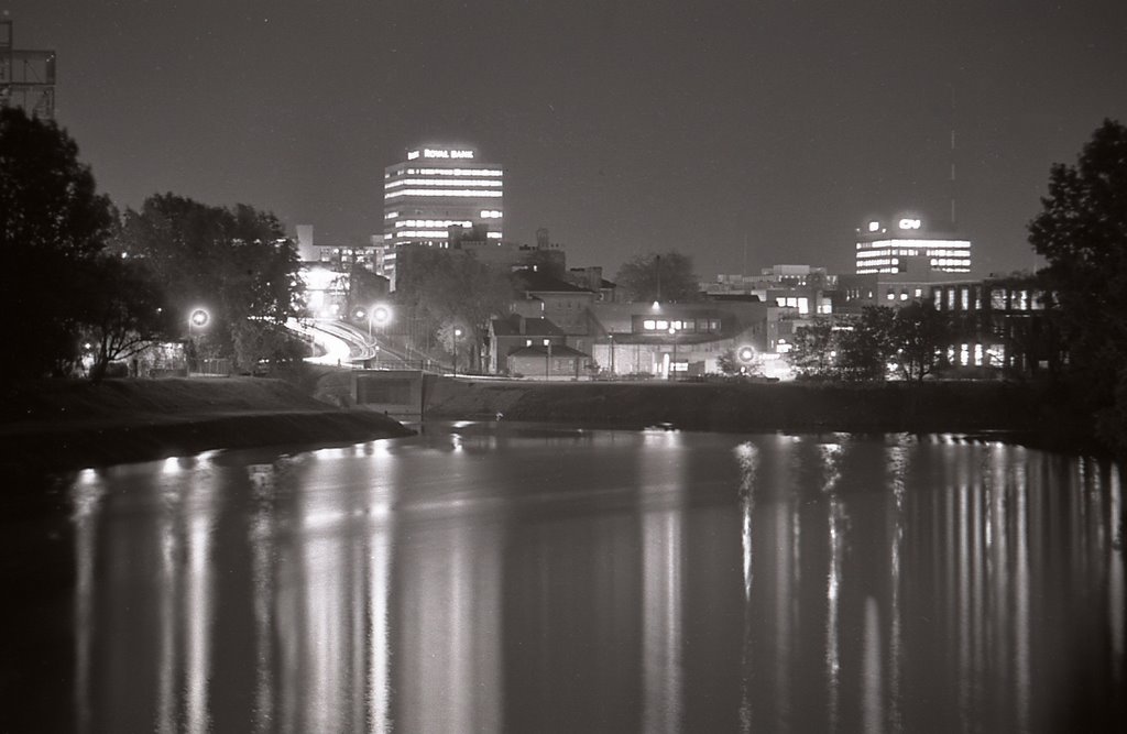 London Ontario Forks of the Thames at Night 1972