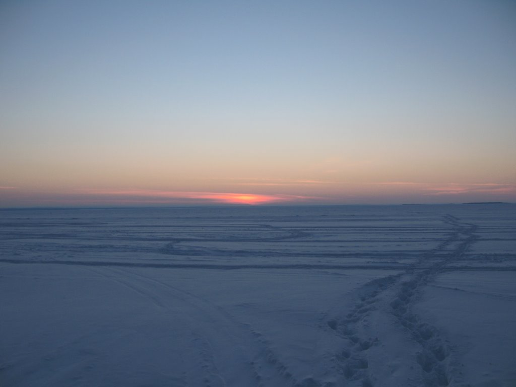 Lake Nippissing winter sunset North Bay Ontario