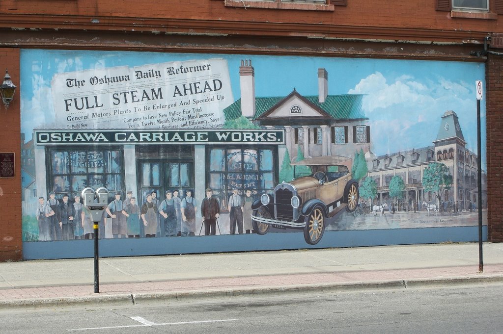 A General Motors automobile mural