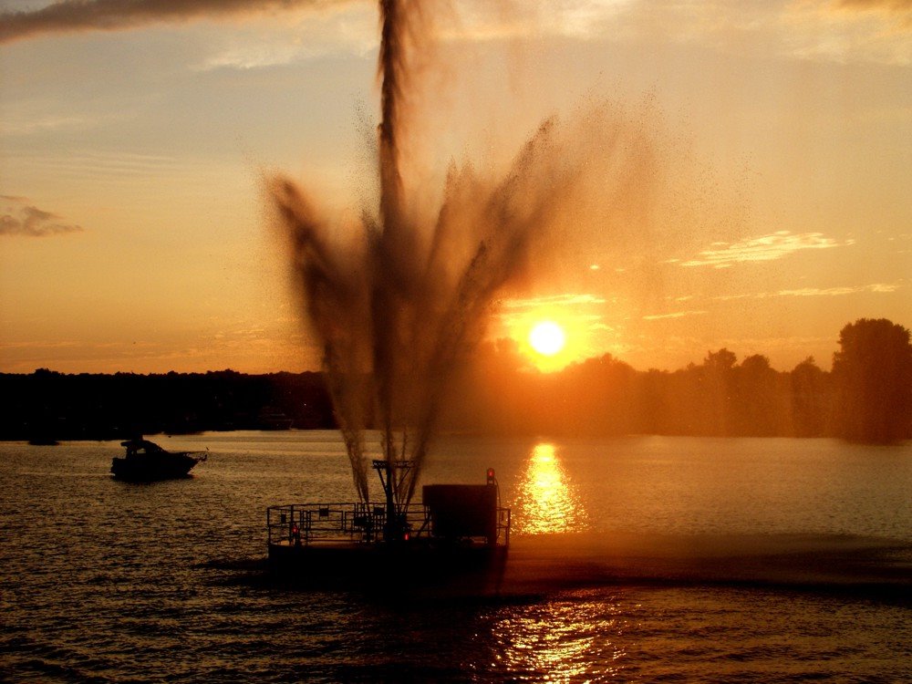 Little lake Fountain at Dusk