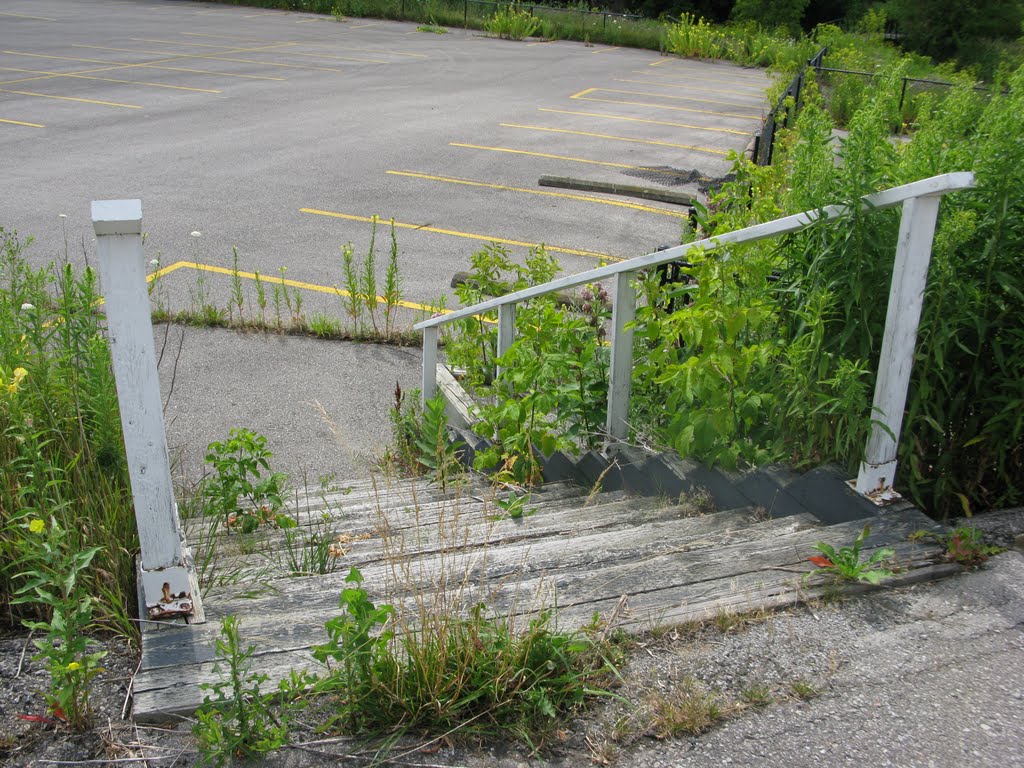 Stairs to abandoned golf course