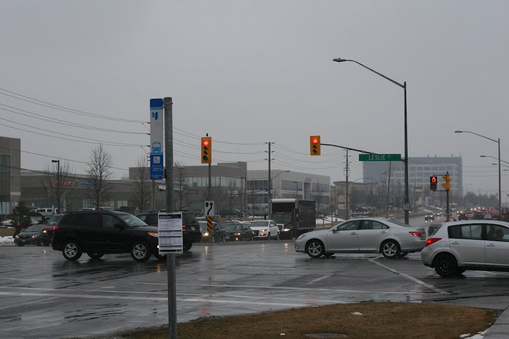YRT Bus Stop #2911 at Leslie and 16th Avenue