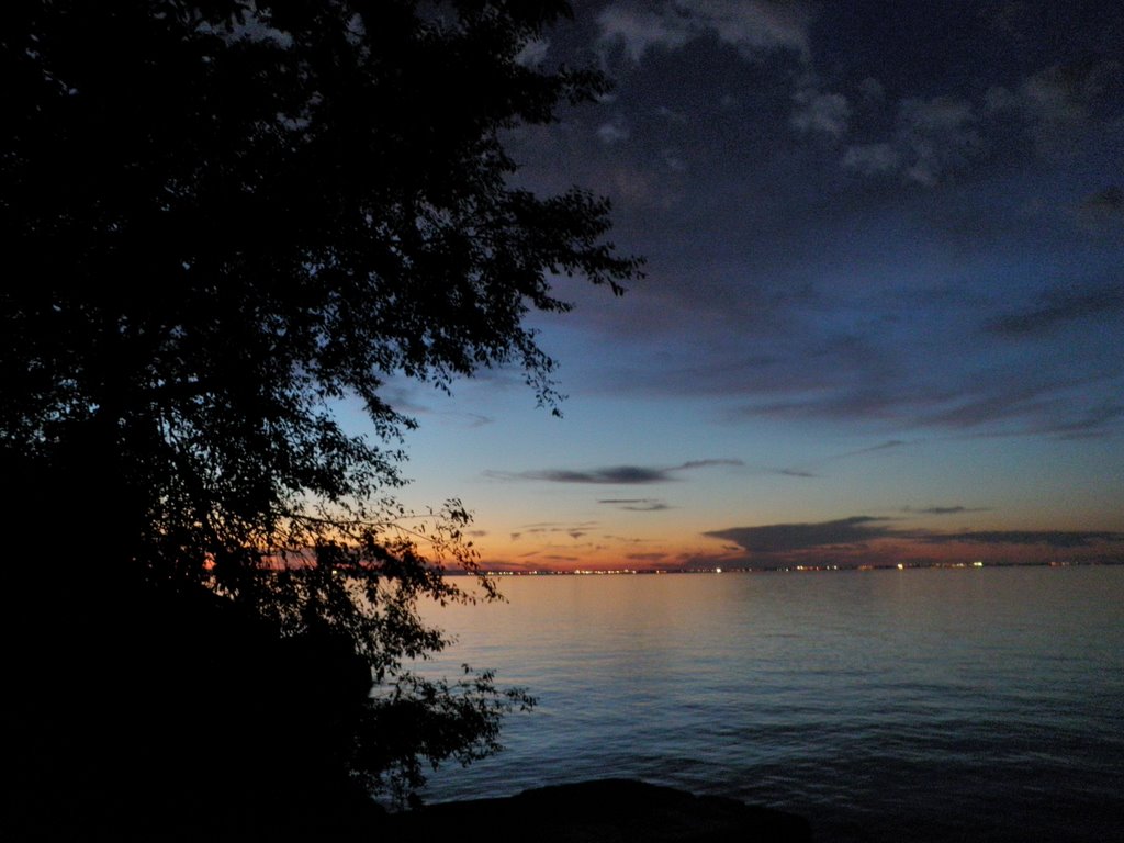 Looking north across Lake Ontario toward Burlington & Oakville