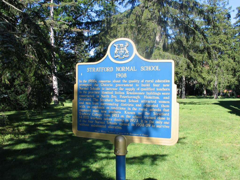 Stratford Normal School marker, Stratford 2006