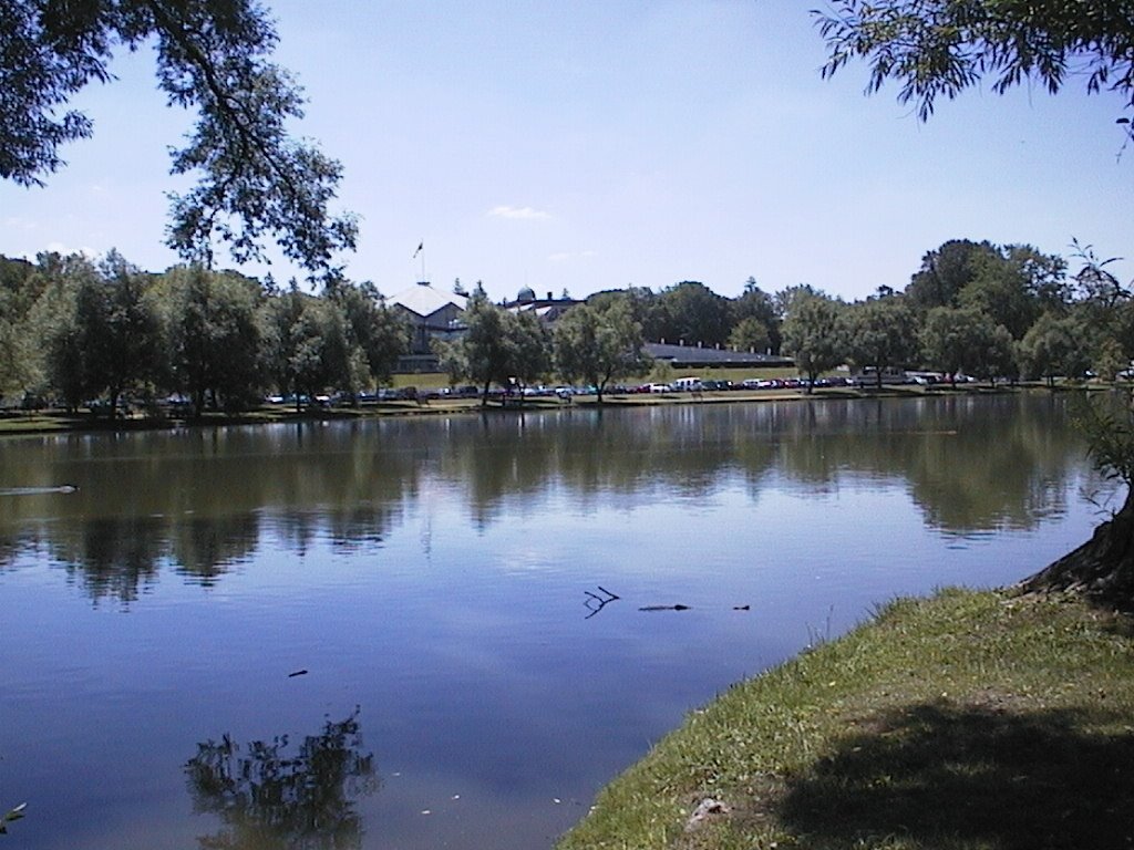 Festival Theatre from across the lake