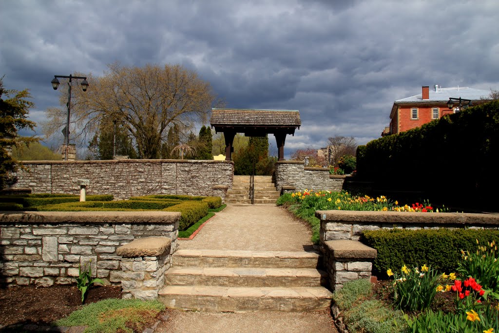 Shakespearean Gardens entrance from the garden in Stratford, Ontario