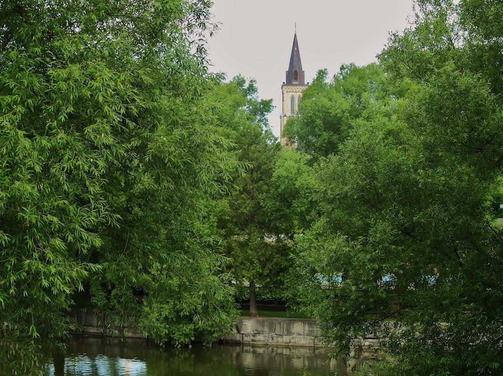 Anglican Church Spire Watches Over The Avon River