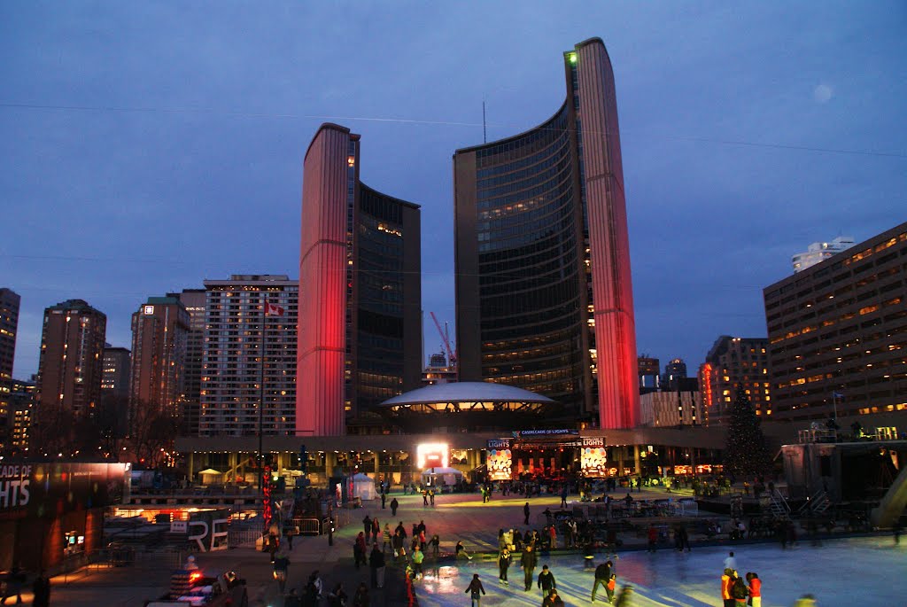Toronto City Hall By Night