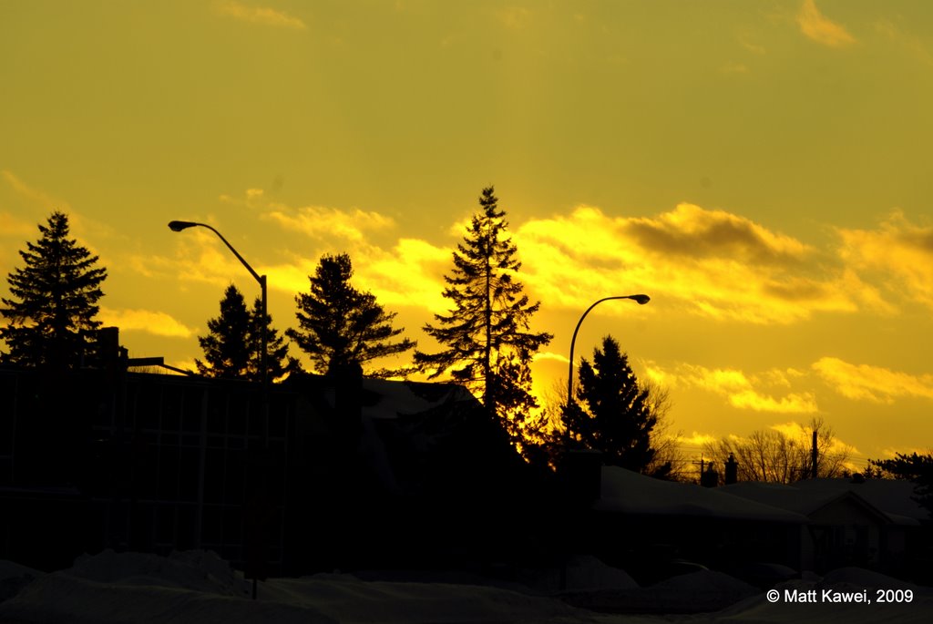 Sunset over Waterloo Street Traffic Light